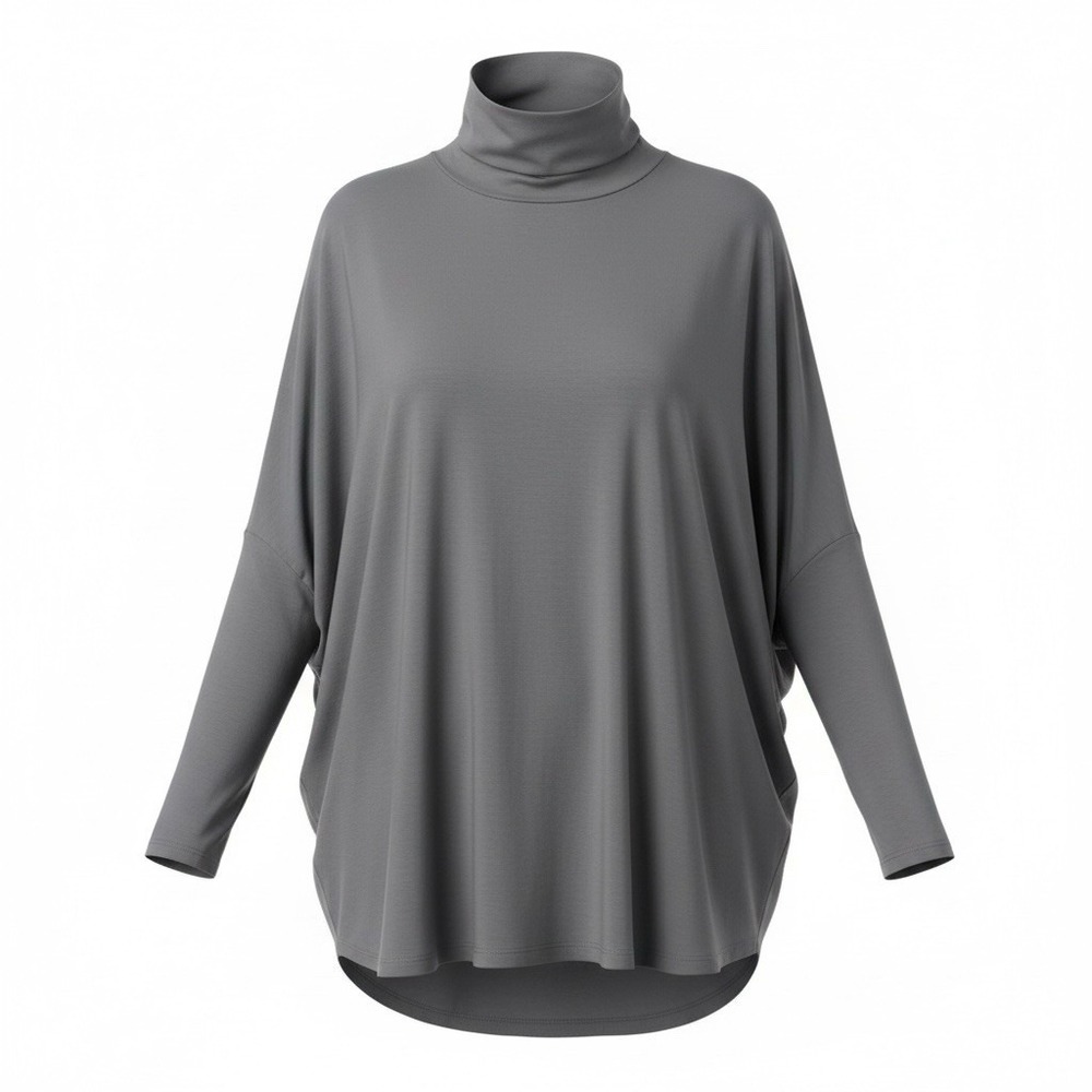 Vince Turtleneck Top Womens XS Grey Micro Modal Minimalist Quiet Luxury‎ Capsule